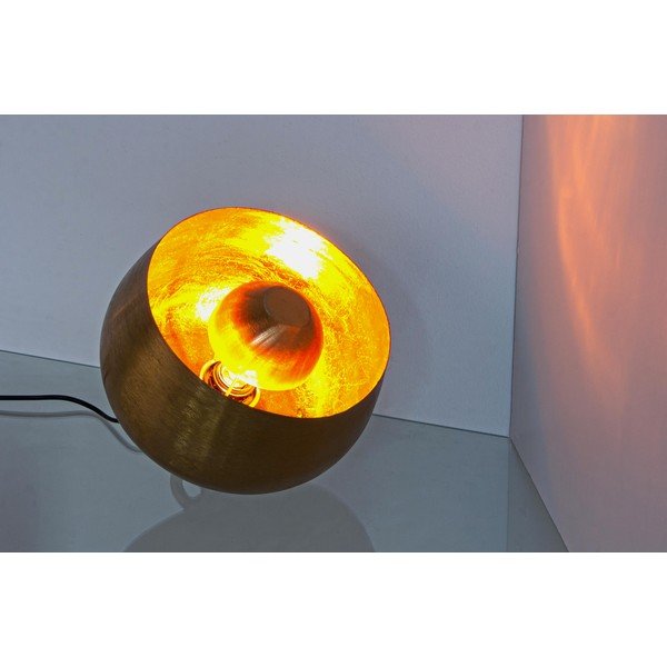 Metalowa lampa stołowa w kolorze złota z metalowym kloszem (wysokość 24,5 cm) Ishan – Bizzotto-image-1