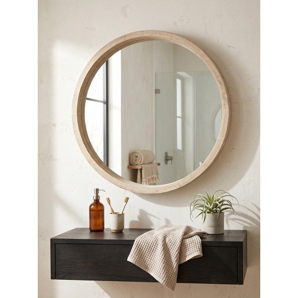 Lustro ścienne z drewnianą ramą 52x52 cm Tiziano – Yes Everyday-image-3