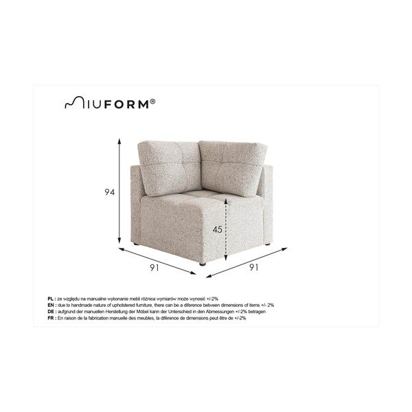 Jasnobrązowy moduł sofy Lulu – Miuform-image-4