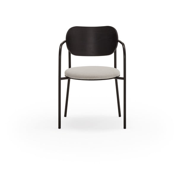 Czarno-szare krzesło w dekorze jesionu Eclipse – Teulat-image-3