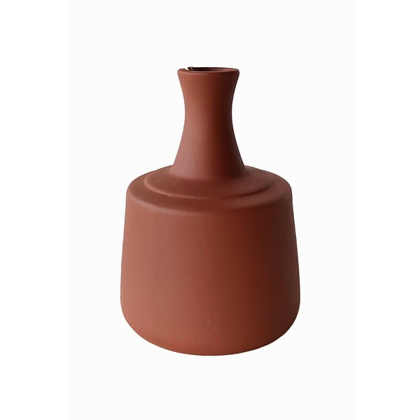 Ceramiczny owalny wazon w kolorze cegły Rulina Carafe