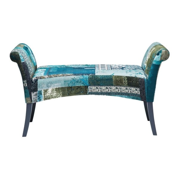 Niebieska ławka tapicerowana Kare Design Motley