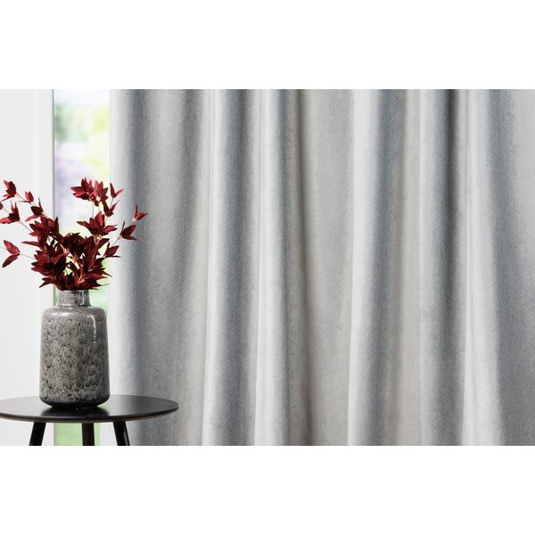 Szara zasłona z aksamitu 140x260 cm Roma – Mendola Fabrics-image-3