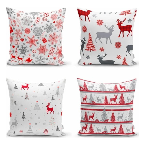 Poszewki na poduszki ze świątecznym motywem zestaw 4 szt. 43x43 cm Snowflakes – Mila Home