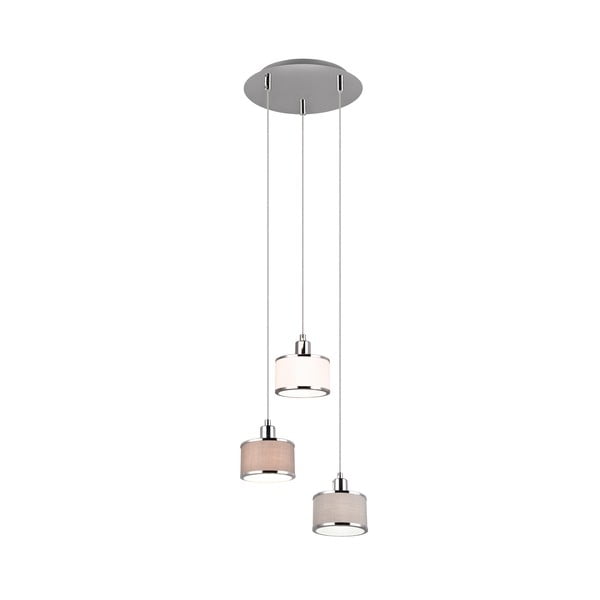 Lampa wisząca w beżowo-srebrnym kolorze z tekstylnym kloszem ø 29 cm Kaprun – Trio
