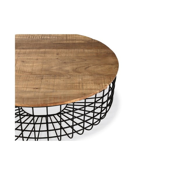 Okrągły stolik z blatem z drewna akacjowego w naturalnym kolorze ø 102 cm Suvan – MOME-image-1