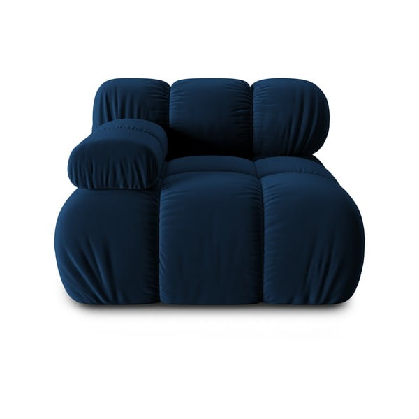 Niebieski aksamitny moduł sofy (lewostronny) Bellis – Micadoni Home