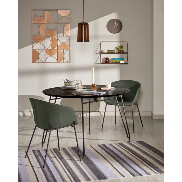 Okrągły rozkładany stół z blatem w dekorze jesionu ø 120 cm Norfort – Kave Home-image-3