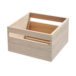 Pojemnik z drewna paulownia iDesign Eco Wood, 25,4x25,4 cm