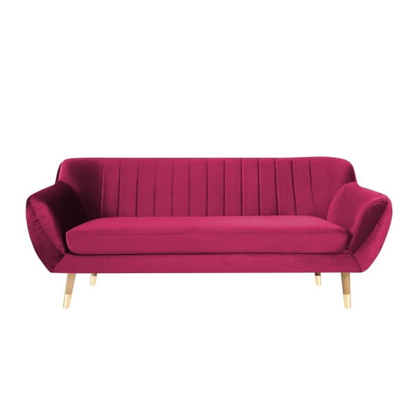Różowa aksamitna sofa Mazzini Sofas Benito,188 cm