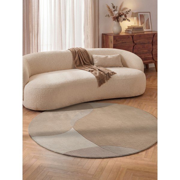 Beżowy wełniany okrągły dywan ø 200 cm Ovia – Villeroy&Boch-image-1