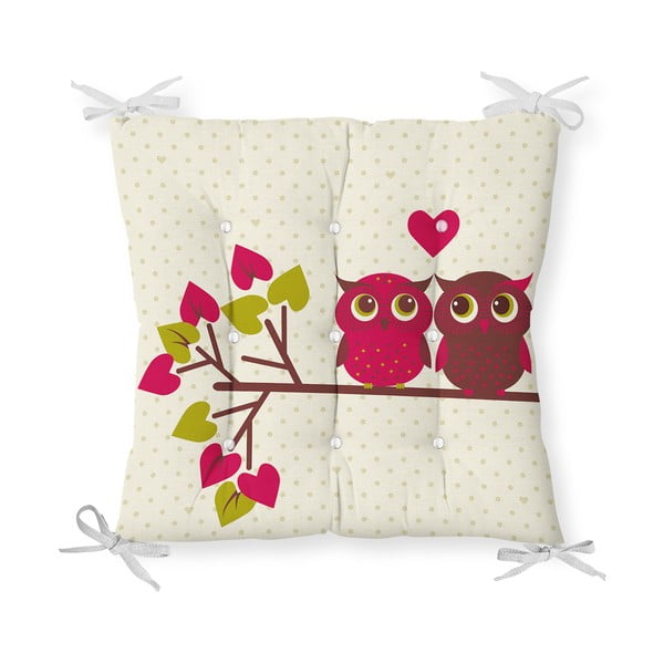 Poduszka na krzesło z domieszką bawełny Minimalist Cushion Covers Lovely Owls, 40x40 cm