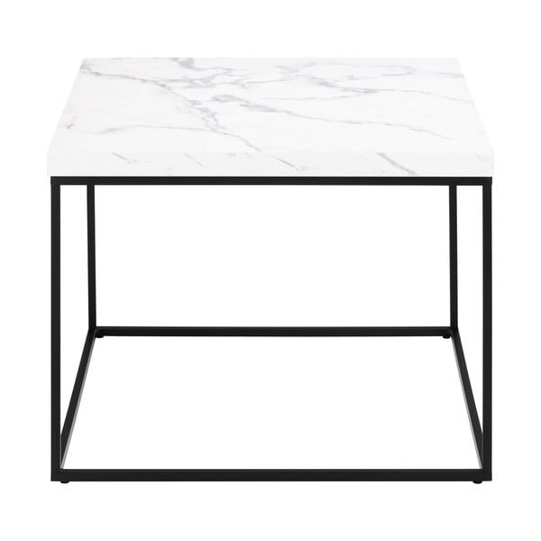 Biały stolik z blatem w dekorze marmuru 60x60 cm Barossa – Actona