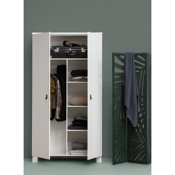 Biała szafa z litego drewna sosnowego 111x202 cm Ties – WOOOD-image-1