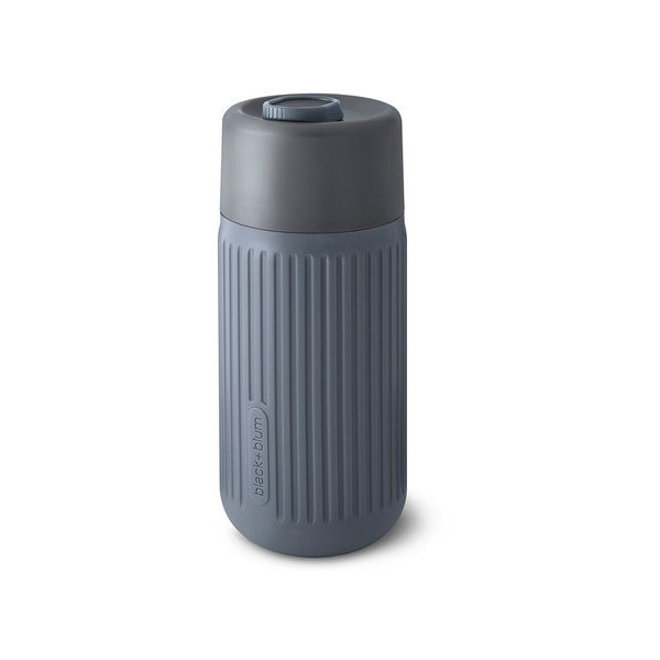 Ciemnoszary szklany kubek podróżny 340 ml – Black + Blum