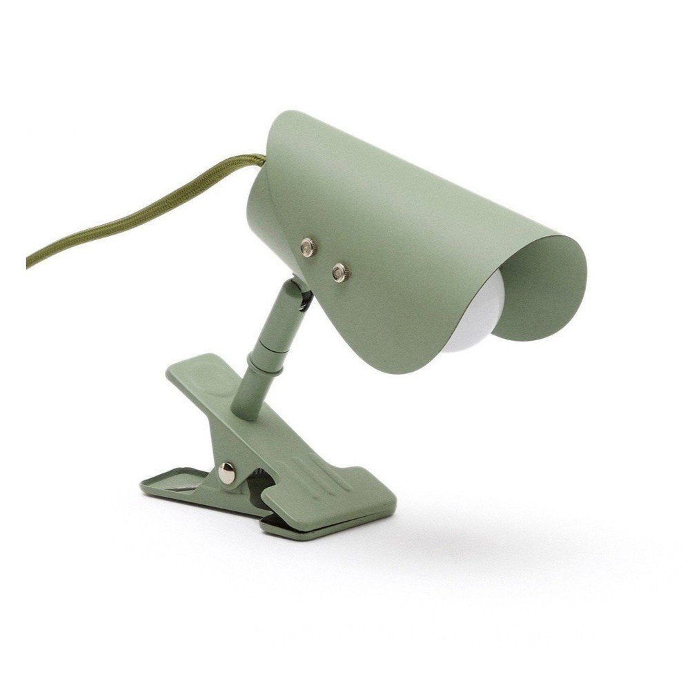 Zielona metalowa lampa stołowa z klipsem (wysokość 16 cm) Jula – Kave Home