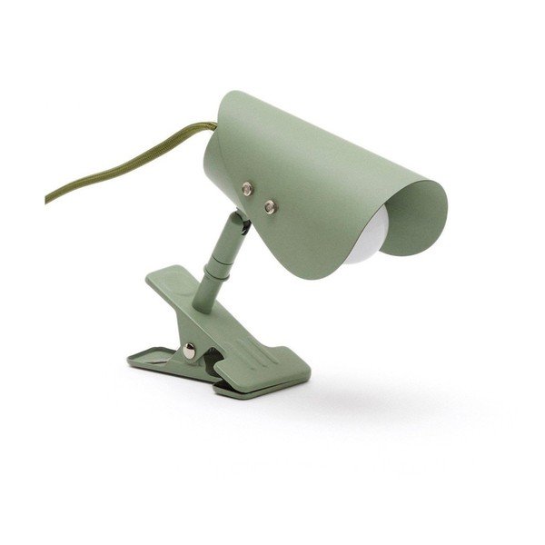 Zielona metalowa lampa stołowa z klipsem (wysokość 16 cm) Jula – Kave Home