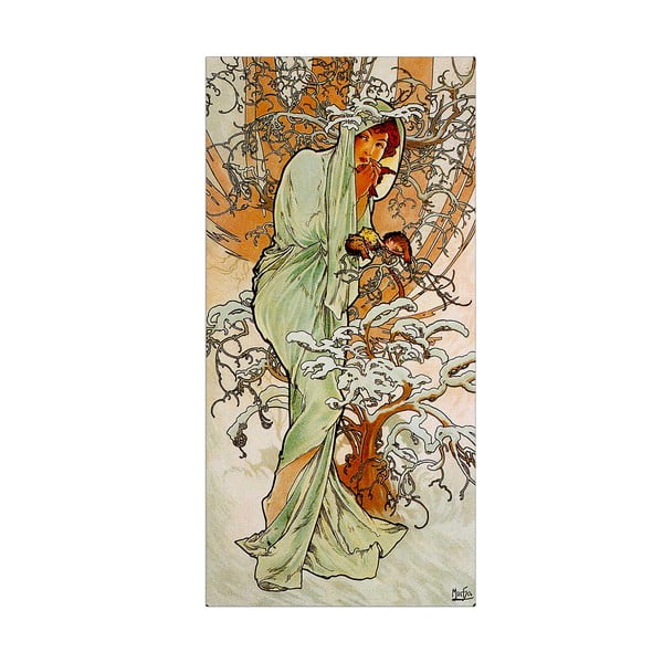 Obraz Alfons Mucha - Zima, 30x60 cm