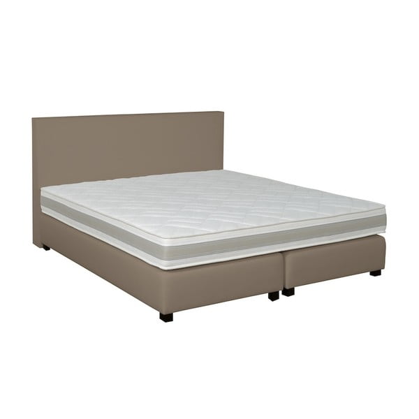Szaro-beżowe łóżko kontynentalne Revor Deco, 160x200 cm