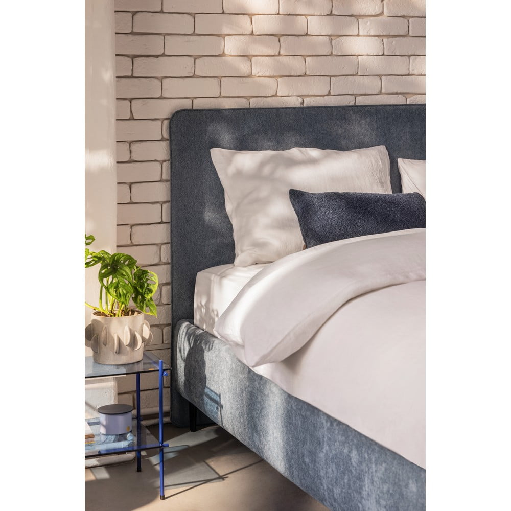 Niebieskie tapicerowane łóżko dwuosobowe ze stelażem 180x200 cm Noira Slim – Bonami Selection (zdjęcie 9)