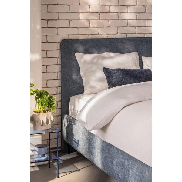 Niebieskie tapicerowane łóżko dwuosobowe ze stelażem 180x200 cm Noira Slim – Bonami Selection-image-3