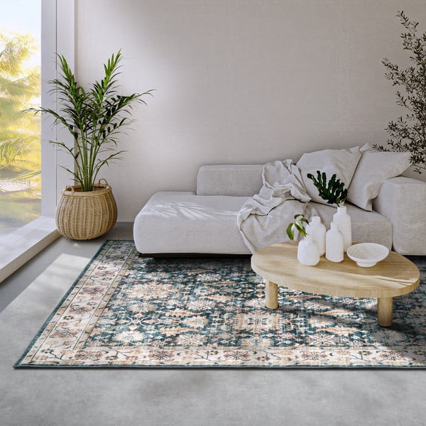 Niebieski dywan 160x230 cm Saveh Blue Cream – Elle Decoration-image-1