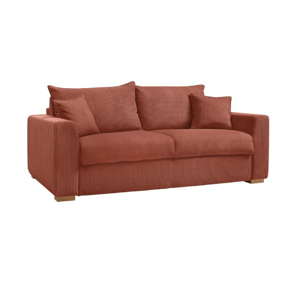 Ceglasta sztruksowa rozkładana sofa 225 cm Augustin – Bobochic Paris-image-3