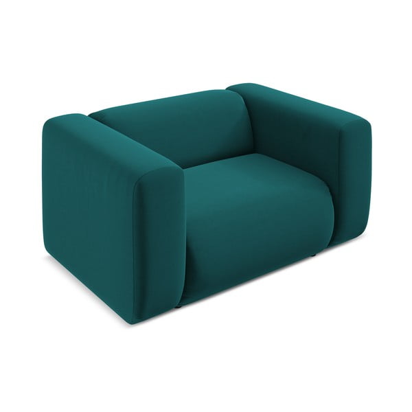 Turkusowy aksamitny fotel Ekahi – Makamii-image-3