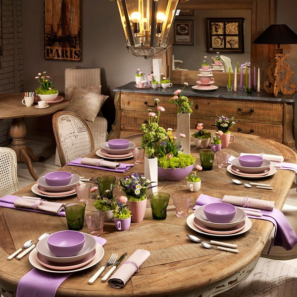 Biało-pomarańczowy komplet talerzy Kaleidos Levisia, 18 szt.-image-1