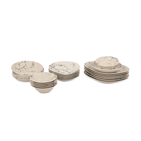 24-częściowy zestaw porcelanowych naczyń Kütahya Porselen Light Marble-image-2