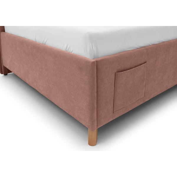 Różowe tapicerowane narożne łóżko dziecięce bez stelaża 90x200 cm Fun – Meise Möbel-image-4