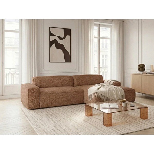 Pomarańczowy rozkładany/z elektryczną regulacją siedziska narożnik (prawostronny) Abel – Bobochic Paris-image-4