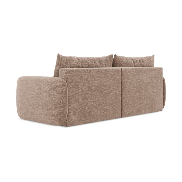 Jasnobrązowa rozkładana/ze schowkiem sofa 238 cm Kalena – Makamii-image-3