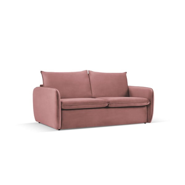 Różowa aksamitna rozkładana sofa 194 cm Vienna – Cosmopolitan Design-image-1