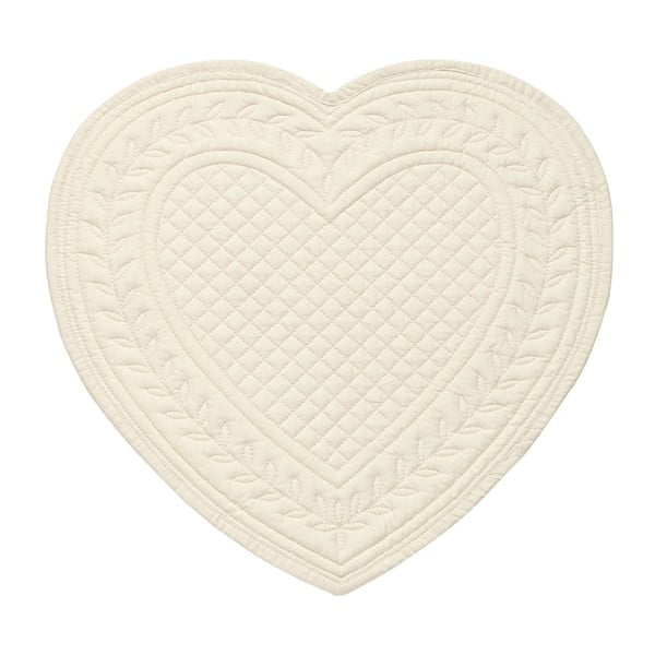 Białe podkładki bawełniane w kształcie serca Côté Table
