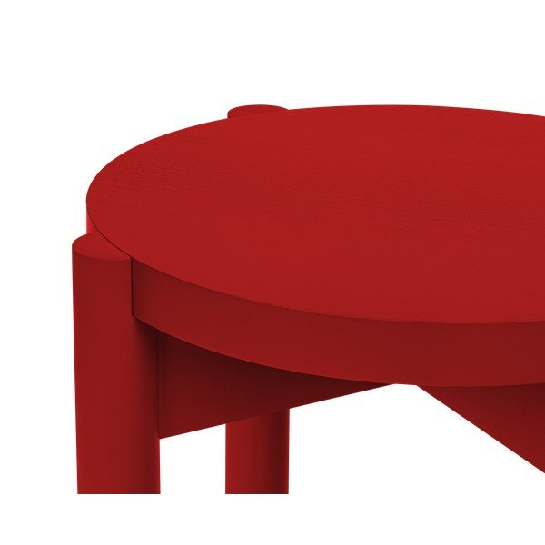 Czerwony stołek z litego drewna bukowego Hopp – noo.ma-image-3