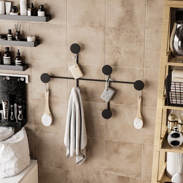 Czarny metalowy wieszak ścienny Dama – Kalune Design-image-3