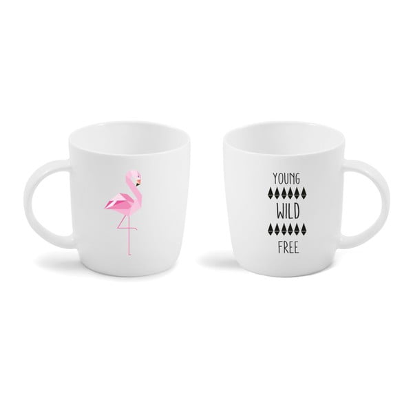 Porcelanowy kubek Vialli Design Wild Flamingo, 370 ml