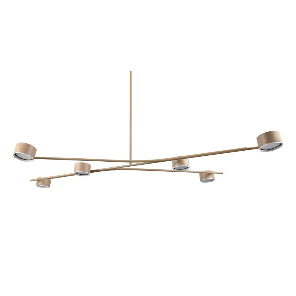 Beżowa metalowa lampa wisząca Coda – Trio Select
