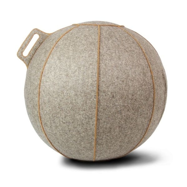 Szaro-beżowa filcowa piłka do siedzenia VLUV, 65 cm