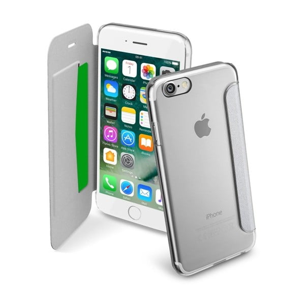 Srebrna
  transparentna obudowa- portmonetka Cellularline Clear Book na iPhone 7