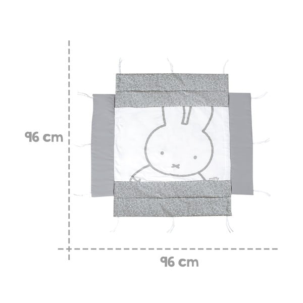Biały/szary ochraniacz do łóżeczka z mieszanki bawełny 96 cm Miffy – Roba-image-4