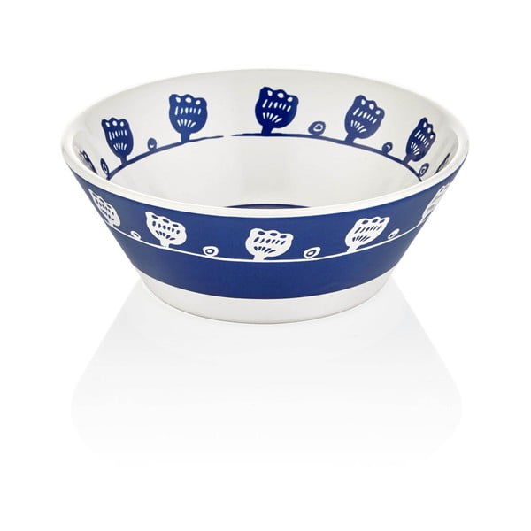 Zestaw 4 niebiesko-białych misek porcelanowych z niebieskim kwiatkiem Mia Bloom, ⌀ 15 cm