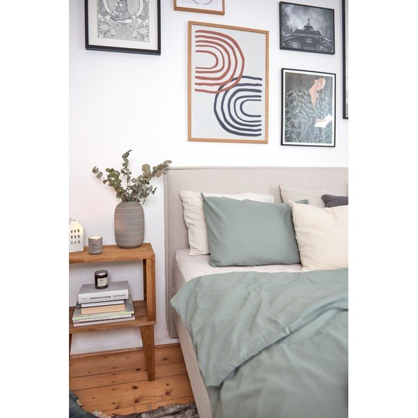 Miętowozielona pościel jednoosobowa z bawełny stonewashed Bonami Selection, 140x200 cm-image-3