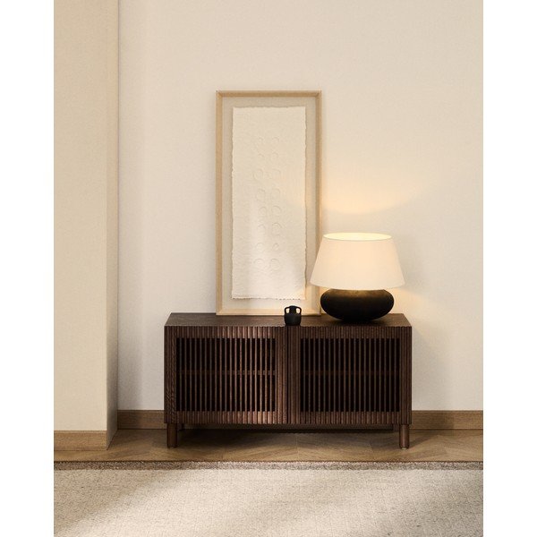 Ciemnobrązowa szafka na buty w dekorze jesionu 98x50x43 cm Beyla – Kave Home-image-1