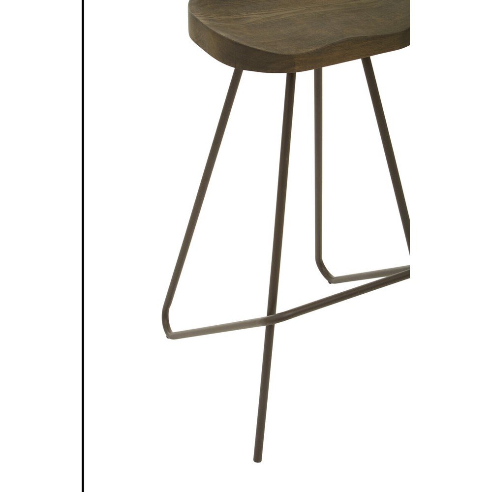 Brązowy/w naturalnym kolorze hoker z litego drewna wiązu (wysokość siedziska 78 cm) District – Premier Housewares (zdjęcie 4)
