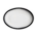 Biało-czarny ceramiczny owalny talerz Maxwell & Williams Caviar, 35x25 cm