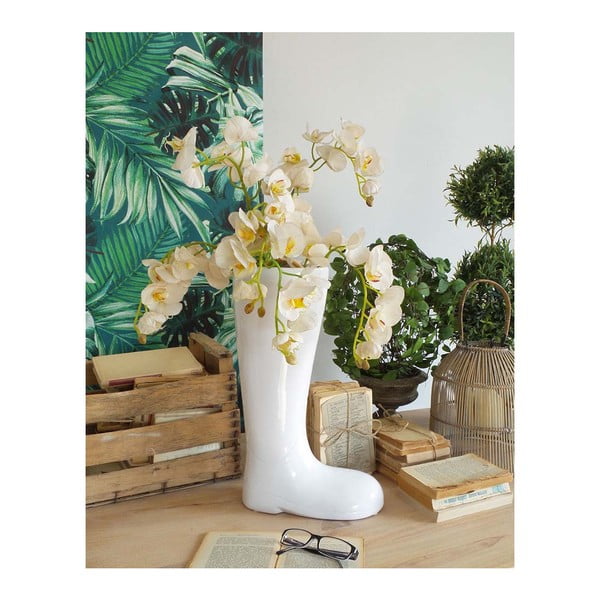 Biały wazon ceramiczny w kształcie gumowca Orchidea Milano Luxury