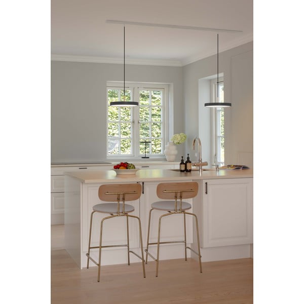 Antracytowa metalowa lampa wisząca LED ze ściemniaczem i metalowym kloszem ø 31 cm Asteria Plus – UMAGE-image-3