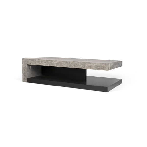 Szary podwójny stolik z dekorem betonu TemaHome Detroit, 110x29 cm